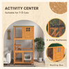 74" Wooden Outdoor Cat House Catio Outdoor Cat Enclosure, Orange