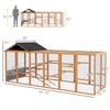 Wooden Chicken Coop Run for 6 - 10 Chickens, Hen House Add-On with Storage & Perches, 49" x 48" x 12.5", Orange