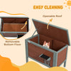 Outdoor Cat House for Winter, Wooden Feral Cat Outdoor Shelter w/ Removable Floor and Weatherproof Roofï¼ŒBrown