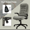 6 Point Vibrating Massage Office Chair, Velvet High Back Office Desk Chair with Heat, Reclining Backrest, Padded Armrests & Remote, Gray