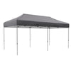 10' x 20' Pop Up Canopy Tent, Outdoor Easy up Tent with 3-Level Adjustable Height & Wheeled Carry Bag, Gray