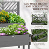 2 Tier Raised Garden Bed with Trellis, Wooden Elevated Planter Box with Legs and Metal Corners, for Vegetables, Flowers, Herbs, Gray