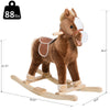 Kids Rocking Horse Toy, Plush Animal Rocker with Realistic Sounds, Kid Ride On Toy for Toddler Boys Girls Over 3 Years Old, Brown