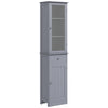 Tall Bathroom Cabinet, Narrow Storage Cabinet with Acrylic Door, Drawer and 3 Shelves, Gray