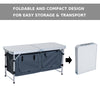 47" Portable Camping Table Aluminum Picnic Folding Camping Table with Carrying Handle and Storage Organizer