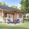 12' x 10' Outdoor Pergola, Wood Gazebo Grape Trellis with Stable Structure for Garden, Patio, Backyard, Deck