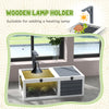 Tortoise Enclosure Wooden Tortoise House with Lamp Holder, Pull-out Waterproof Trays, Openable Lids, Gray