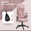 6 Point Vibrating Massage Office Chair with Heat, High Back Executive Office Chair rwith Padded Armrests & Remote, Pink