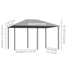 10' x 13' Outdoor Patio Gazebo, Canopy Shelter with 6 Removable Sidewalls & Steel Frame for Garden, Lawn, Backyard & Deck, Gray