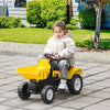 Kids No Power Ride-On Excavator Toy Car with Manual Control Bucket, Yellow