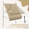 6.5' x 4' Manual Retractable Awning, Non-Screw Freestanding Patio Awning, UV Resistant, for Window or Door, Beige