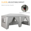 20'x10' Pop Up Canopy with Removable Sidewalls, Windows, Height Adjustable Ez Up Canopy for Outdoor Events, Party, Gray