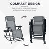 2 Pcs Outdoor Rocking Chairs Foldable Zero Gravity Recliner Lounge Chair w/ Pillow Cup & Phone Holder, Gray