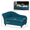 Dog Sofa, Elevated Pet Bed for Small and Medium Dogs, with Hidden Storage, Soft Tufted Cushion, Dark Blue