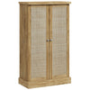 41" Rattan Kitchen Storage Cabinet, Food Pantry Cabinet with 5-Tier Shelf, 12 Spice Racks, Adjustable Shelves, Natural