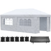 19' x 10' Pop Up Canopy with Sidewalls, Height Adjustable Large Party Tent with Leg Weight Bags, Double Doors and Wheeled Carry Bag