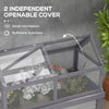 Raised Planter Boxes with Polycarbonate Greenhouse, Wooden Cold Frame Greenhouse, Raised Garden Bed, Gray