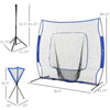 7.5'x7' Baseball Practice Net Set w/ Catcher Net, Tee Stand for Pitching, Fielding, Practice Hitting, Batting, Backstop, Training Aid