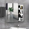 18" x 26" Wall Mount Bathroom Medicine Cabinet Mirror Sliding Door with 3-Tier Storage Shelf  Stainless Steel  for Living Room Bedroom Office