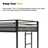 Twin Children's Loft Bunk Bed with Metal Frame and Safety Guard Rails, Anti-Noise Design, Protective Post Caps, Black