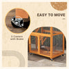 74" Wooden Outdoor Cat House Catio Outdoor Cat Enclosure, Orange