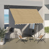 10' x 4' Manual Retractable Awning, Non-Screw Freestanding Patio Awning, UV Resistant, for Window or Door, Beige