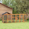 Wooden Chicken Coop Run for 6 - 10 Chickens, Hen House Add-On with Storage & Perches, 49" x 48" x 12.5", Orange