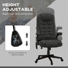 6 Point Vibrating Heated Massage Office Chair, Linen High Back Office Desk Chair, Reclining Backrest, Padded Armrests & Remote, Gray