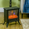 17" Free Standing Electric Fireplace Heater, Freestanding Fireplace Stove with LED Flame, Fireplace Heater, Black