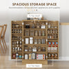 41" Rattan Kitchen Storage Cabinet, Food Pantry Cabinet with 5-Tier Shelf, 12 Spice Racks, Adjustable Shelves, Natural