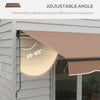 12' x 10' Retractable Awning, 280gsm UV Resistant Sunshade Shelter for Deck, Balcony, Yard, Coffee