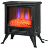 17" Free Standing Electric Fireplace Heater, Freestanding Fireplace Stove with LED Flame, Fireplace Heater, Black