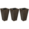 Set of 3 Tall Planters, 28" Outdoor Planter with Drainage Holes, Plastic Flower Pots for Outdoor, Indoor, Rust