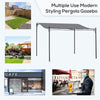 13' x 10' Outdoor Pergola Gazebo, Steel Patio Canopy with Weather-Resistant Fabric and Drainage Holes, Gray