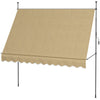 10' x 4' Manual Retractable Awning, Non-Screw Freestanding Patio Awning, UV Resistant, for Window or Door, Beige