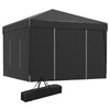 10'x10' Pop Up Canopy with 2 Mesh Windows, Reflective Top, Instant Shelter Gazebo with Adjustable Heights, Black