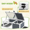 Tortoise Enclosure Wooden Tortoise House with Lamp Holder, Pull-out Waterproof Trays, Openable Lids, Gray