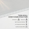 14 Pieces Twin-Wall Polycarbonate Panels Waterproof UV Protected Polycarbonate Greenhouse Panels, 4' x 2' x 0.16", Clear