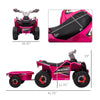 6V Children Battery Operated Car with Back Trailer, Forward Backward, Wear-Resistant Wheels for Ages 18-36 Months, Pink