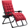 Padded Zero Gravity Chair, Folding Recliner Chair with Cup Holder Cushion, Red