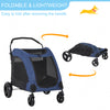 Pet Stroller, Dog Bike Trailer with Universal Wheel, Storage Pocket & Ventilated Foldable Fabric for Medium or Large Size Dogs, Blue