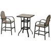 Aluminum Frame 3 Piece Bar Set, High Top Patio Table and Chairs Set, Bistro Set with Umbrella Hole