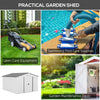 11' x 9' Metal Storage Shed Garden Tool House with Double Sliding Doors, 4 Air Vents for Backyard, Patio, Silver