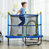 4.6' Trampoline for Kids with Safety Enclosure & Ball Pit, Blue