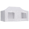 10' x 20' Heavy Duty Pop Up Canopy with 7 Removable Zippered Sidewall, Bottom Privacy Sidewall, Roller Bag, Upgraded Tube, Party Event, White