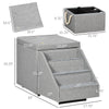 Multi-Purpose Pet Stairs, Storage Ottoman Dog Stairs Cat Stairs for Small Dogs Cats, Pet Steps for Couch, Bed & Window, Light Gray