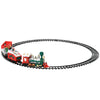 Electric Train Set for Kids, Battery-Powered Christmas Train Toy Set with Sounds & Lights, Classic Toy Train Set for 3-8 Years, Red