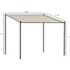 10' x 9.5' x 9.5' Outdoor Wall Gazebo Patio Canopy Gazebo Shelter Pergola Pavilion, Steel Frame, Polyester Canopy, Beige