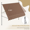 10' x 4' Manual Retractable Awning, Non-Screw Freestanding Patio Awning, UV Resistant, for Window or Door, Coffee