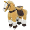 Rocking Horse Toy Ride-On Walking Rolling Kids Horse With Easy Rolling Wheels Soft Huggable Body & A Large Size For Kids 3-8 Years, Brown